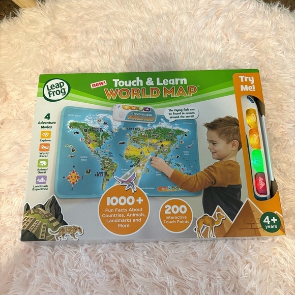 Leapfrog Touch & Learn World Map - Interactive Learning Toy NEW Talking Button - Picture 1 of 4